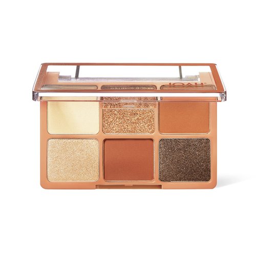 JOAH Eyeshadow Palette, Escapades Eye Makeup, 6 Shades, Richly Pigmented, Long Lasting Powder Shadow In Matte & Shimmer Finishes, Korean Beauty Palettes, Black