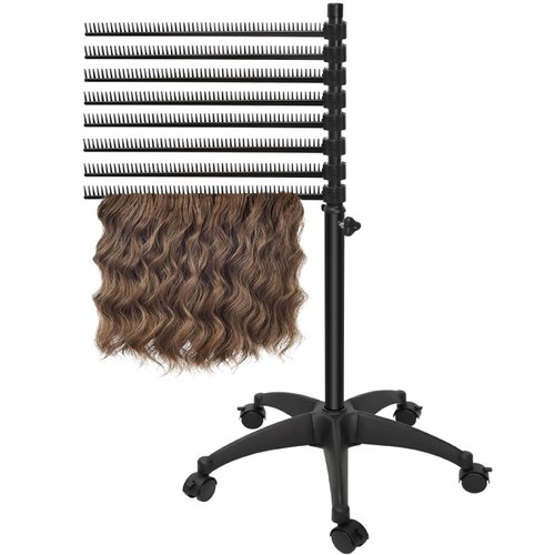Braiding Hair Rack Height Adjustable, Hair Rack on Wheels Standing Hair Extension Rack for Braiding Hair, Hairstylists, Braiders, Professionals, Salons or Braiding Enthusiasts at Home (8 racks)