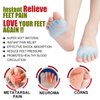 Toe Separators, (3 Pairs, Blue) Toe Spacers, with Soft & Breathable Metatarsal Pads, for Straighten Overlapping Toes, Realign Crooked Toes, Hammer Toe, Calluses, Bunions, Effectively Pain Relief