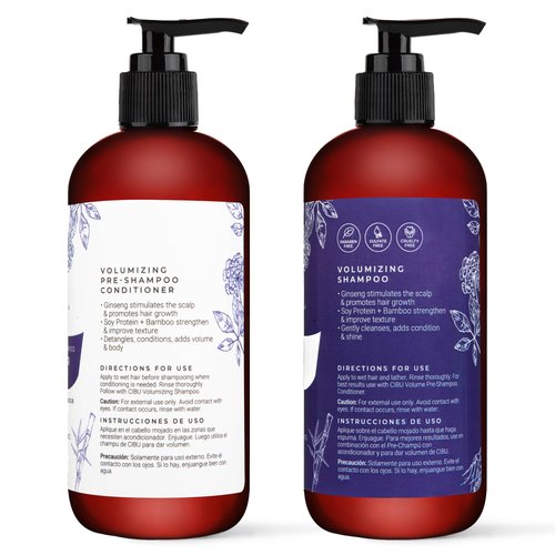 Cibu Volumizing Bundle - Pre-Shampoo Conditioner for Hair Thickening and Volumizing Shampoo for Thin or Normal Hair - 11.03 Ounces - Volumizing Bundle