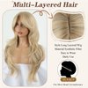 Mayouda Blonde Layered Wig With Curtain Bangs For Women Multi-Layered Wig 26Inch Straight Wavy Hair Gorgeous Wig Natural Looking Synthetic Heat Resistant Wigs for Daily Party Use (26Inch, Blonde#)