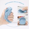 Foldable Silicone Makeup Brush Cleaner Bowl - Etercycle Portable Cleaning Tool for Brushes, Powder Puffs, and Sponges (Blue)