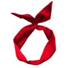 HYFEEL Wire Headbands for Women Knotted Bows Cute Fashion Plain Twisted Satin Ribbon Girls Hair Scarf Accessories Solid Colors - Red