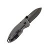 CRKT Squid Folding Pocket Knife: Compact EDC Straight Edge Utility Knife with Stainless Steel Blade and Framelock Handle - Black Stonewash 2490KS