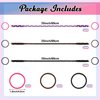 ARefugen 3 Pack 35" Strong Hair Ties and 30Pcs Elastics Hair Ties for Long Thick Hair, Elastics 4mm Hair Tie Scrunchies Ponytail Holders Hair Accessories for Water Wind Sports (Purple Black Brown)