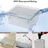 Zulkit Junction Box IP67 Waterproof Electrical Box Hinged Clear Cover Stainless Steel Latch Plastic Enclosure for Project w Mounting Plate Wall Bracket and 2 Cable Gland 8.7"x6.7"x4.3"/220x170x110mm