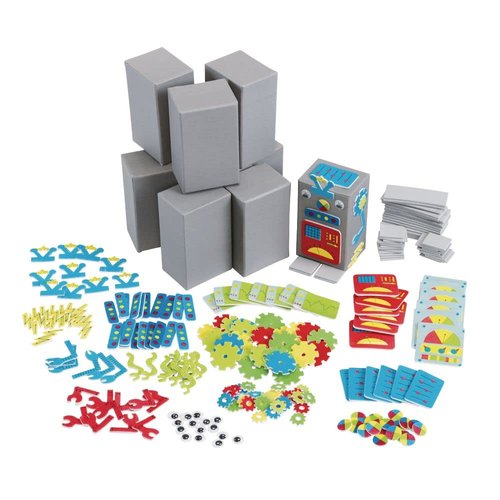 Colorations DIY Robot Foam Craft Kit for Kids, Set of 12, EVA Foam, Paper Mache, Self-Adhesive, No-Glue, STEM, STEAM, Science, Robotics, Early Learning, Teacher