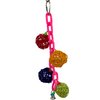 Mandarin Bird Toys 1141 Vine Chain Chewer - Handcrafted bird cage toy, Colorful climbable plastic chain, Chewy colorful vine balls, Small metal bell, Fun for small pet birds Budgie Cockatiel Parrotlet