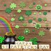 Avikosi 300 Pieces Green Glitter Shamrock Foam Stickers for St Patrick's Day - Lucky Clover Foam Stickers for Kids, St. Patricks Day Irish Party Decoration Craft Supply Self Adhesive Seals
