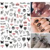 Snake Nail Art Stickers Decals Nail Art Supplies 3D Self Adhesive Nail Stickers Dark Skull Heart Cupid Angel Lips Ghost Nail Decals for Acrylic Nails Designs Manicure Tips Decoration (6 Sheets)