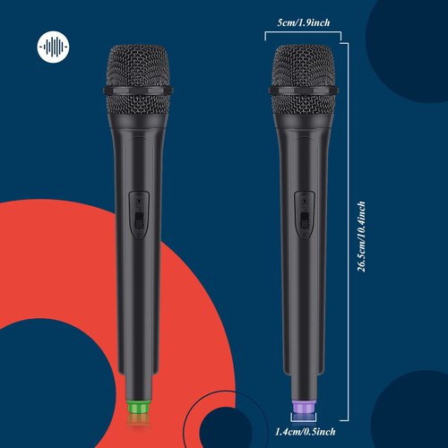Flutesan 2 Pcs Christmas Microphone Prop Gift Toy for Kids Plastic Fake Microphone Pretend Fun Stage Microphone Christmas Cosplay Costume Karaoke Props Birthday Party Favors, 10.4 Inch