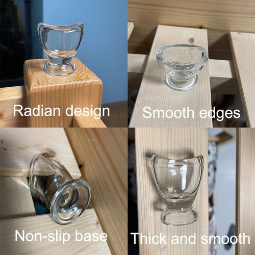 Boyizupha 2Pcs Transparent Glass Eye Wash Cup for Eye Rinse,Cleansing with Storage Container,10ml-Set of 2