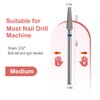 ZIRATONES Diamond Safety Nail Drill Bits Round Top Tapered Electric Nail Drill File Cuticle Cleaner Tool for Acrylic Nails Rotary Nail Drill Machine Manicure Pedicure Polishing (Medium)