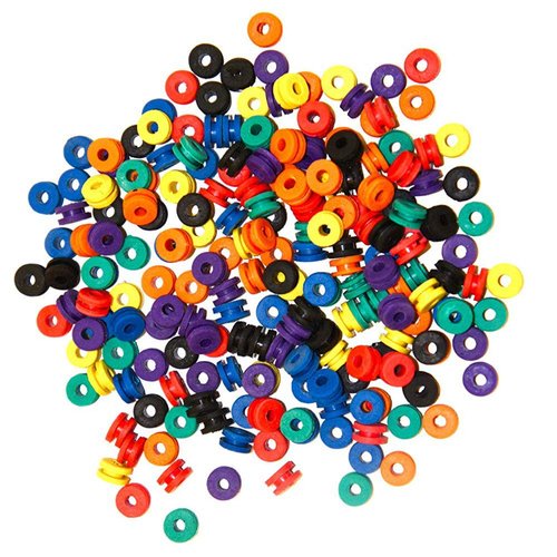 Onwon 100 Pieces Tattoo Needle Machine Grommets Double Grommets Tattoo Machine Parts A-bar Nipple Supply Mix Colors