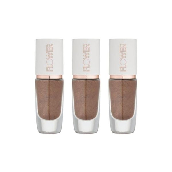 FLOWER BEAUTY Watercolor Eye Tint | Rose Water-Infused Pigmented Illuminating Liquid Eyeshadow | Fast-Drying, Long Lasting, Buildable, Blendable Eye Makeup – Twilight Wash (Pack of 3)