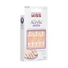 KISS Salon Acrylic French Press On Toenails, 'Walk Away', White Tips, Short Length, Square Shape, Includes 24 Fake Nails, 2g Pink Gel Nail Glue, 1 Manicure Stick, 1 Mini File