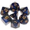 Galaxy DND Dice 7Pieces, Glitter Sparkle Cosmic Blue Black Mixed Polyhedral DND Dice for RPG MTG Table Game Dice