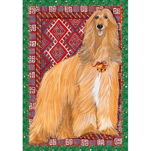 Pipsqueak Afghan Hound Christmas Cards : 10 Holiday Cards with Red Envelopes - ADORABLE!