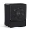 Arkeiliy Card Deck Box, 110+ Storage MTG Deck Box with 50 Pcs Card Sleeve, Collectible Trading Card Cases for Magic Commander and More (Black)