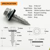 Allkeen #10 x 1" Hex Head Sheet Metal Roof Screws, Rustpert Coating Metal to Wood siding Screws, 60 Pieces
