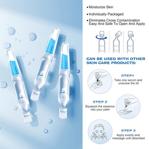 3% Hyaluronic Acid Serum Ultra-Hydrating Vials,Hyaluronic Acid Tubes,Glass Ultra-Hydrating Serum,Hyaluronic Acid Serum for Face,Ultra Hydrating Serum,3% Hyaluronic Acid Serum for Skin Repair(2pcs)