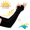 6 Pairs Black UPF50 Sun UV Protection Cooling Arm Sleeves with Thumb Hole for Men Women, Golf Basketball Cycling Fishing Driving Jogging Boating Gardening