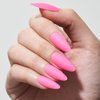 GLAMERMAID Matte Pink Press on Nails Medium Almond, Natural Dull Polish Nails Pure Stiletto Fake Nails with Design, Short Oval Stick Glue on Nails Tips for Women, Reusable Acrylic Daily False Nail Kit