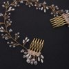 fxmimior Bride Hair Accessories Crystal Hair Vine Headband Wedding Hair Comb Evening Party Hair Piece (gold)…