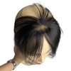 AYunhe Clip In Fetal Hair Bang Natural Human Hair Side Bangs Invisible Edge Replacement Fringe Forehead Hairline For Women Glueless Hair Extensions (Black, Lace 13x5 cm)