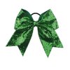 Girls Cheer Bow Ponytail Holder Big Hair Bow Tie with Glitter Sequins Bowknot JB80 (Green Red)
