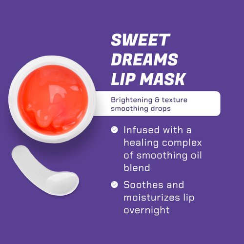 NOW BEAUTY Sweet Dreams Sleeping Lip Mask - Overnight Lip Mask - Organic Lip Balm & Moisturizer - Hydration - Rich in Antioxidants - Paraben & Sulfate Free - Travel Size - For Men & Women - 0.7 oz