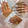 17KM 60Pcs Gold Crystal Vintage Ring Sets for Women, Boho Knuckle Stackable Midi Rings Pack, Aesthetic Grunge Finger Rings Sets for Teens Girls