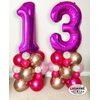 Laser Pink 10 Number Balloons 40 Inch Giant Hot Pink Sweet 10 Helium Balloons for 10th Girls Birthday Party Supplies 10th Anniversary Events Decorations