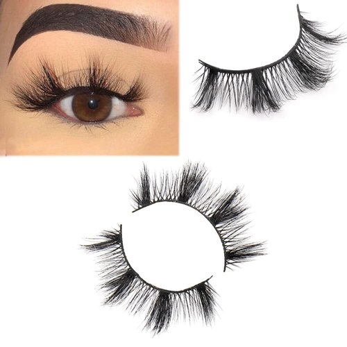 Kisslily 5 Pairs 20mm 3D Dramatic Long Mink Lashes Pack Fluffy Thick Eyelashes Wholesale Reusable Eyelashes Criss-cross Curled Mink Lashes Pack(C01)