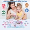 Puzzles for Kids Ages 4-8,Kids Puzzles in a Metal Box,Winter Princess Snowman Deer Horse Puzzles,Kids Boys Girls Learning Educational Puzzles Packed in Tin Box,60 Pieces