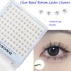 Bottom Lash Clusters DIY Eyelash Extensions - DAODER 96pcs Wide Stem Lower Lashes Natural Look Clear Band Lashes for Bottom Eyelashes 7mm (Bottom Lashes Kitten)