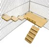 CAREUPET Wooden Platform with Ladder, Pet Activity Structure, Bird, Chinchilla, Guinea Pig, Hamster, Rat Cage Accessories