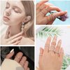 Honsny 14K Gold Plated Stacking Rings Set for Women, Stackable Knuckle Thumb Rings Thin Dainty Silver Rings for Teen Girls Wedding Eternity Band Simple Rose Gold Ring Size 4-11