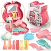 LILYBUDS Pretend Play Toys for Kids, Girls Vanity Set with Mirror, Pretend Play Toy Makeup Set with Bag, Beauty Salon Play Set with Accessories, Birthday for Girls Kids Toddlers