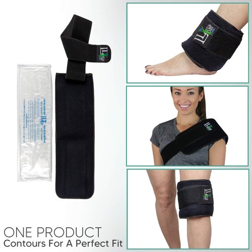Long Reusable Gel Ice Pack for Injuries (6 X 20 Inches) Adjustable Straps - Premium Quality Hot Cold Pack - Pain Relief Wrap for Lower Back Knees Hips Shoulder Ankle Muscle Cramps by Life and Limb Gel