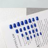 Royal Blue Press on Nails Short Medium Square Glue on Nails Set,KQueenest Solid Dark Color Fake Nails Short Coffin Acrylic Nails Press on Gel Nails for Women Reusable False Nails in 24 Pcs