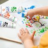 Early Learning Kids Paint Kit Washable Finger Paints with Assorted Painting Brushes Stamps Sponges Palette for Toddlers Children Crafts Drawing Gift Age 3+