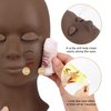 LASHVIEW Lash Mannequin Head,Replaced Eyelids Mannequin Head, For Lash Extension Practice, with 4 Pairs Replaced Eyelids, Makeup Soft-Touch Rubber Practice Head, Black Color