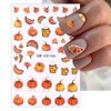 6Sheets Fall Nail Art Stickers 3D Self Adhesive Autumn Pumpkins Fallen Leaves Nail Design Fall Flower Nail Decals Thanksgiving Theme Nail Art Supplies for Women Manicure Decoration Accessories