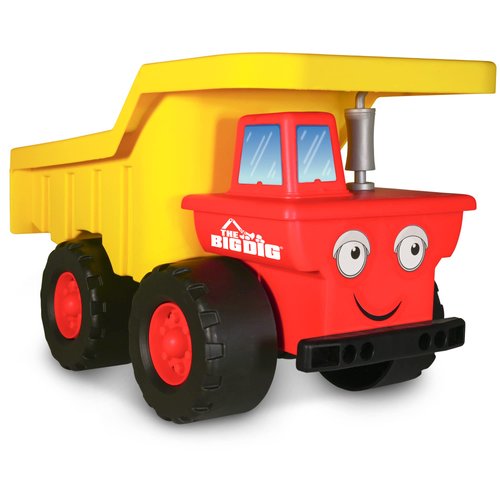 The Big Dig Dump Truck | Made of 100% Recycled Plastic | 11.25" Long x 6.5" Wide x 7.25" Tall | Red and Yellow | Ages 3+
