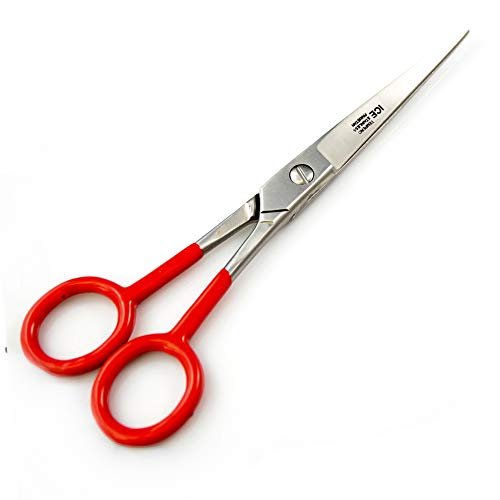 SURGICAL ONLINE SupErcut Scissors Barber Hair Shears Ice Tempered 6" - Red Padded Finger Holes