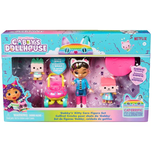 Gabby's Dollhouse, Kitty Care Figure Set with Gabby, Baby Box, Baby Benny Box, Surprise Toys & Dollhouse Accessories, Kids Toys for Girls & Boys 3+