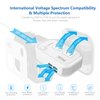 FOVAL Power Step Down 220V to 110V Travel Voltage Converter International Power Adapter for Hair Straightener/Curling Iron with 4-Port USB Charging US/UK/AU/IT/EU Universal Plug Adapter White