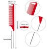 30 Pieces Parting Comb for Braids Hair Rat Tail Comb Steel Pin Rat Tail Carbon Fiber Heat Resistant Teasing Combs with Stainless Steel Pintail (Red)