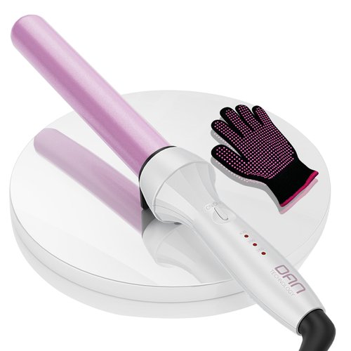 DAN Technology Curling Wand, 1 inch, Temperature Adjustable, Tourmaline Impregnated Ceramic Barrel, Dual Voltage, 60 min Shut Off, Curling Iron for Natural Curls and Long-lasting Hairstyles